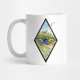 Cozy Home on a Hill with Smoke Coming Out of a Chimney - White - Fantasy Mug